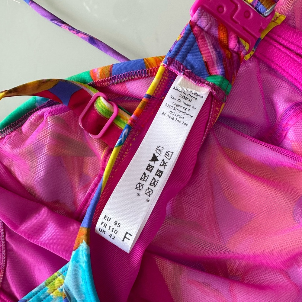 Prima Donna Multicolor Floral Bikini Top - Purple, Green, Yellow, Blue, Red - Picture 6 of 7